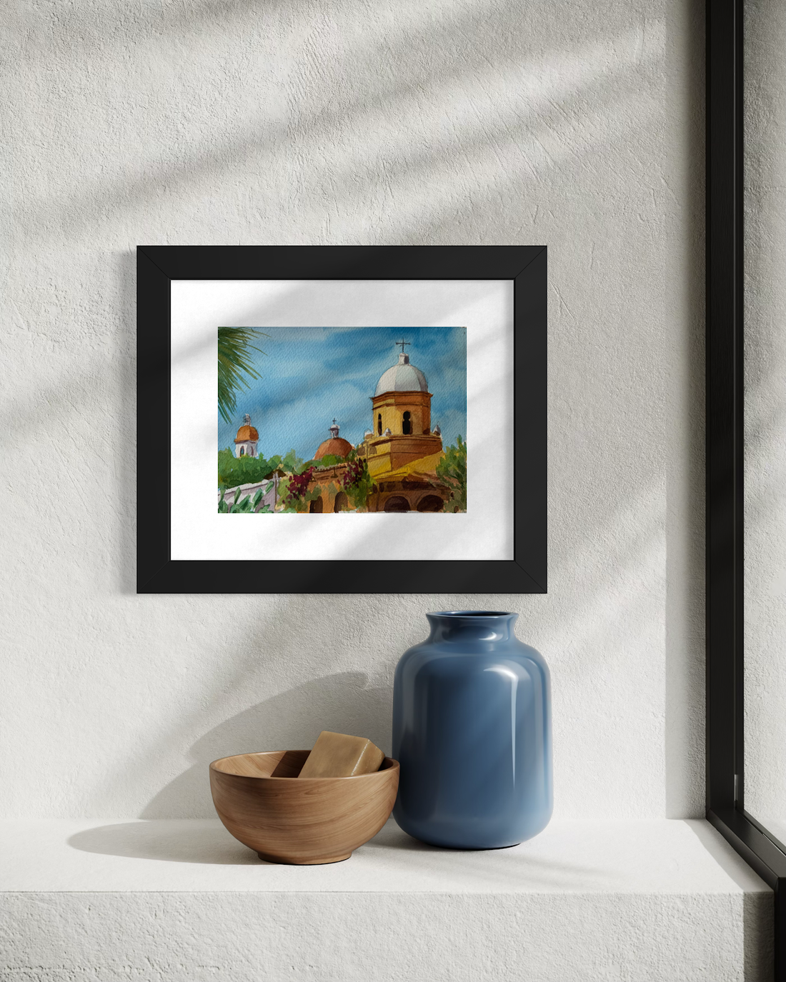 Mission San Juan Capistrano, original watercolor by Larissa Brown
