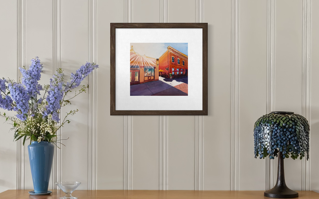 Urth Cafe Alley, presentation mock-up with mat and frame (not included)