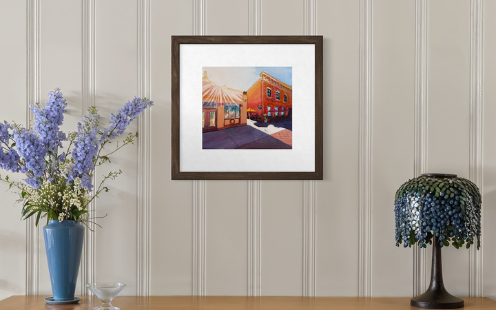 Urth Cafe Alley, presentation mock-up with mat and frame (not included)