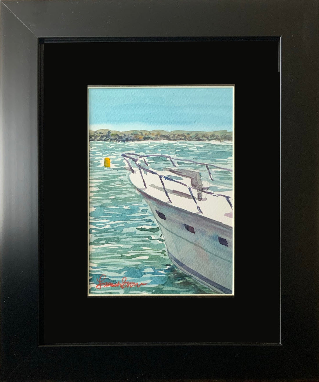Dana Point Harbor, original watercolor by Larissa Brown