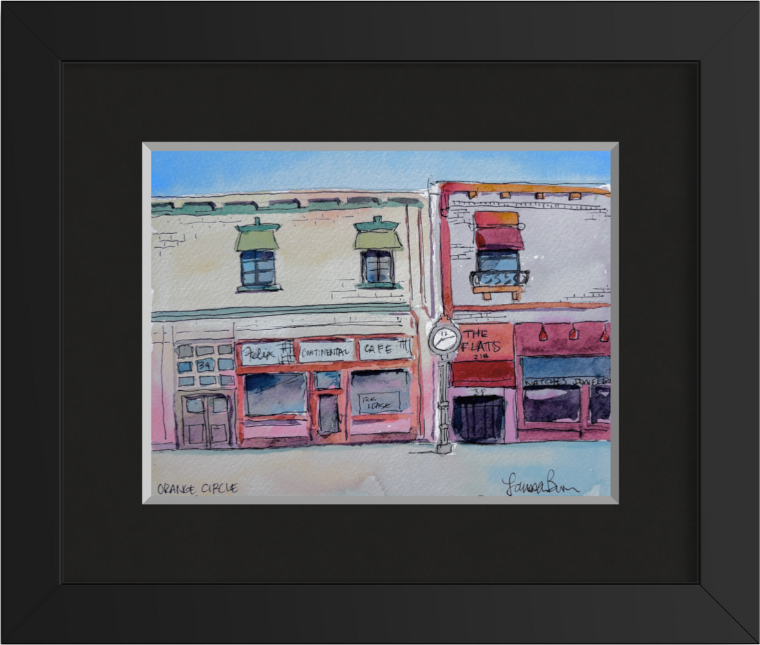 Felix Continental Cafe, original watercolor by Larissa Brown