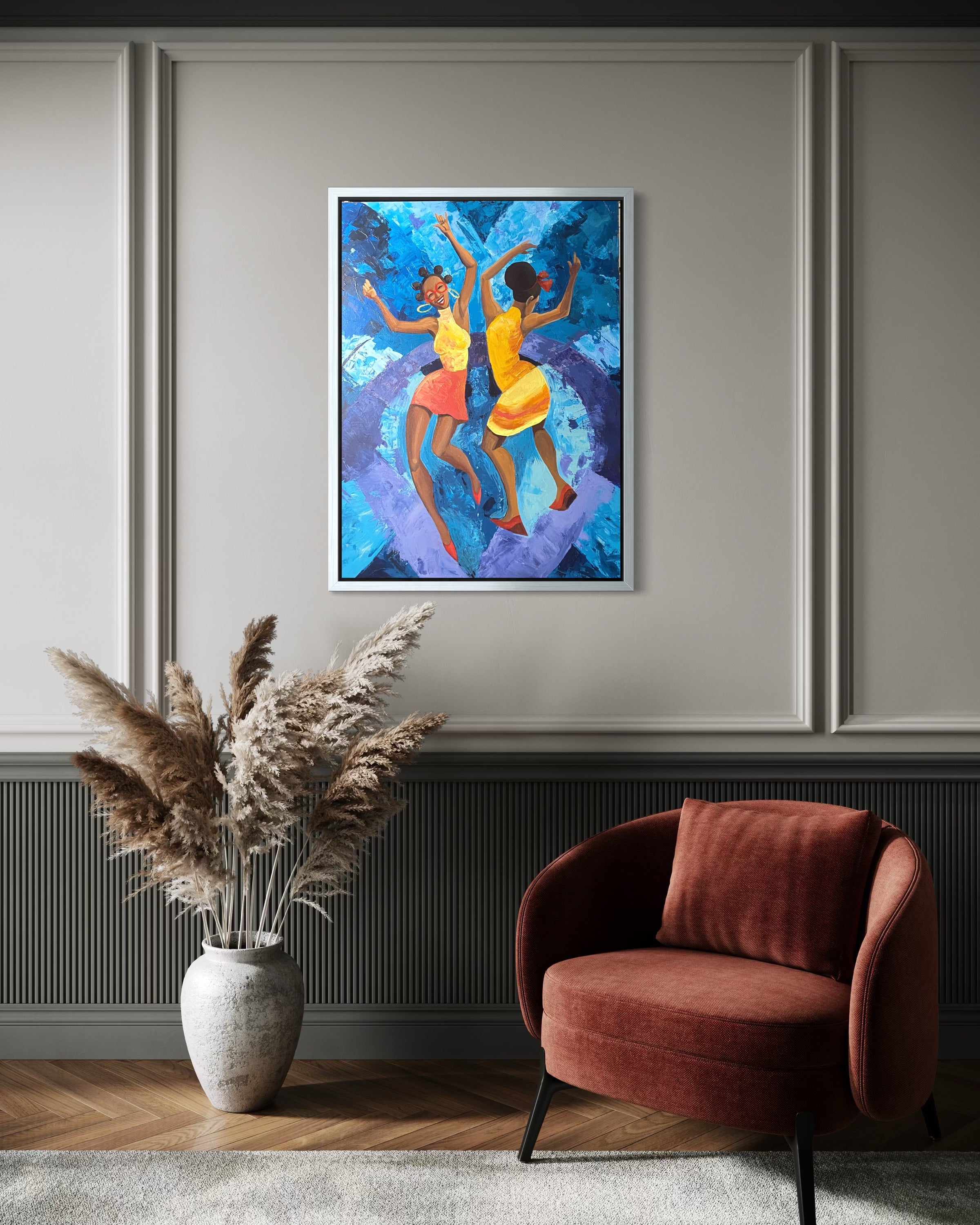 Dancing Sisters Art | Original 30x40 Painting