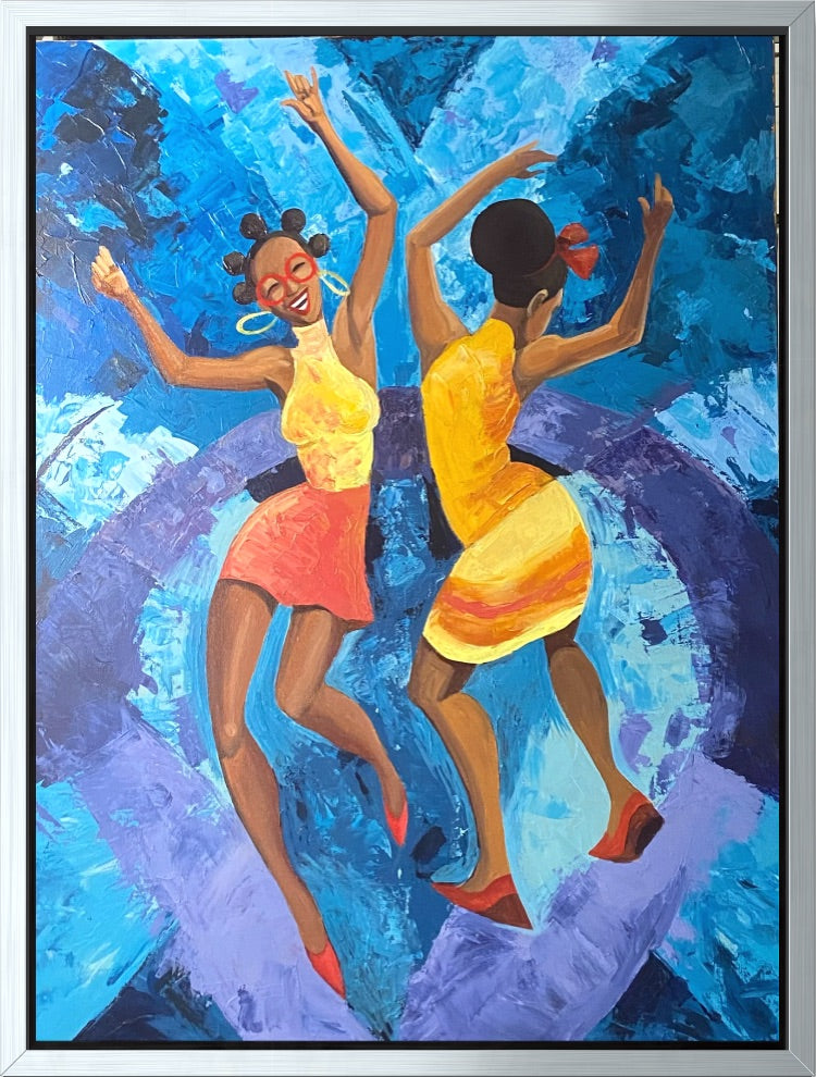 Dancing Sisters Art | Original 30x40 Painting