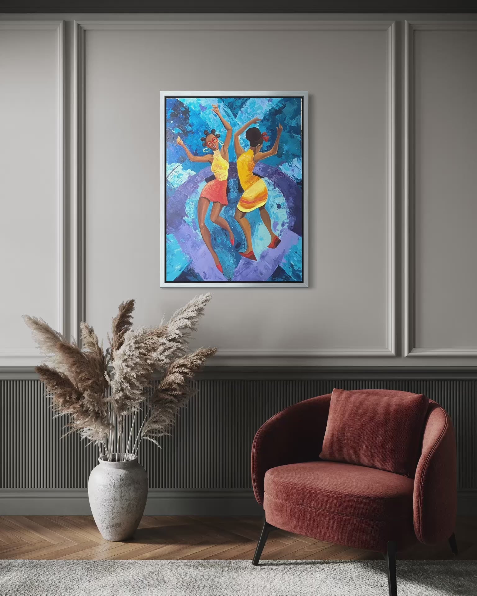 Dancing Sisters Art | Original 30x40 Painting